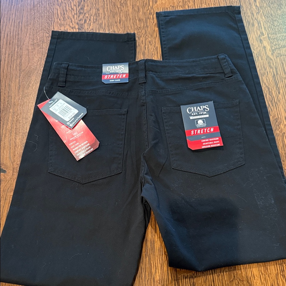 Chaps Boys Slim Stretch Jeans - Black size 16 adjustable waist